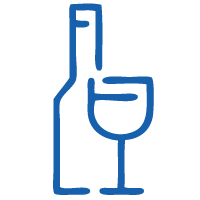 Alcohol icon for the Premier Cancer Alliance showing alcohol as a factor that increases cancer risk